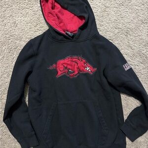 Youth Black Razorback hoodie